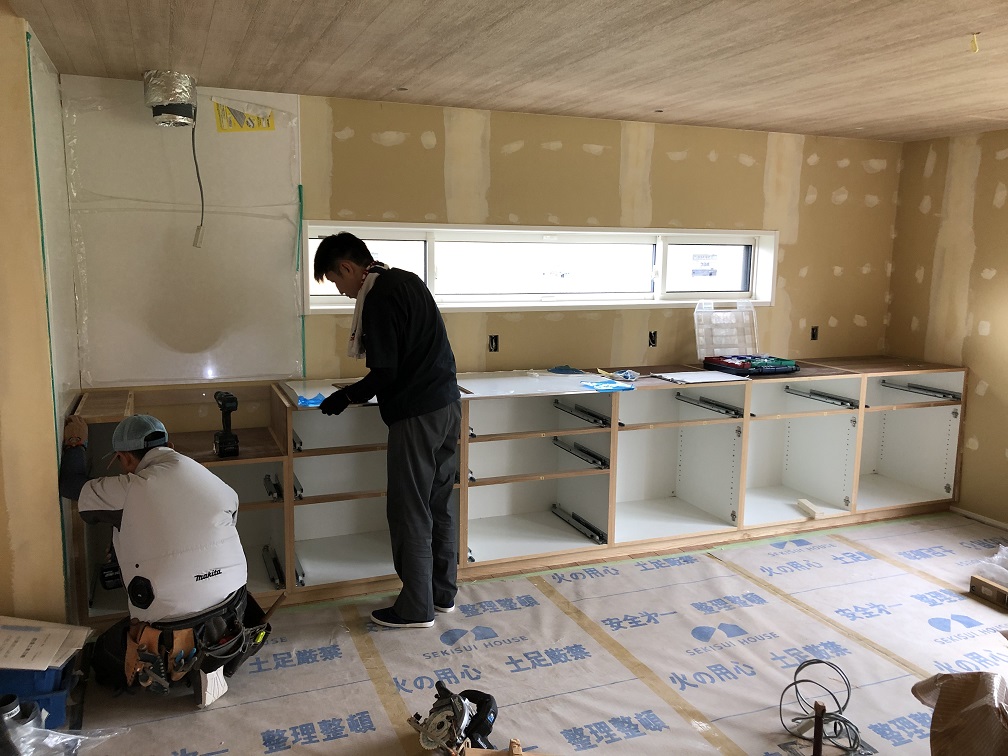 オーダーキッチンの取り付け 澪工房 Mio Kobo 札幌でオーダー家具 インテリアの設計 製造